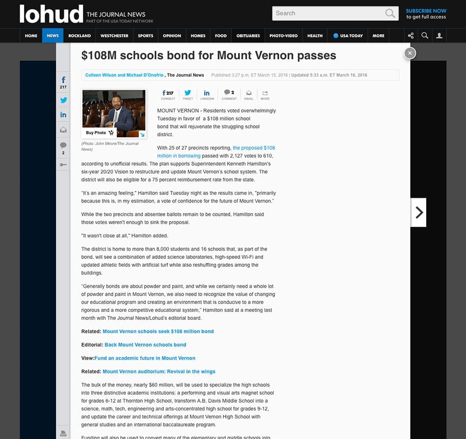 Mount Vernon in the News
