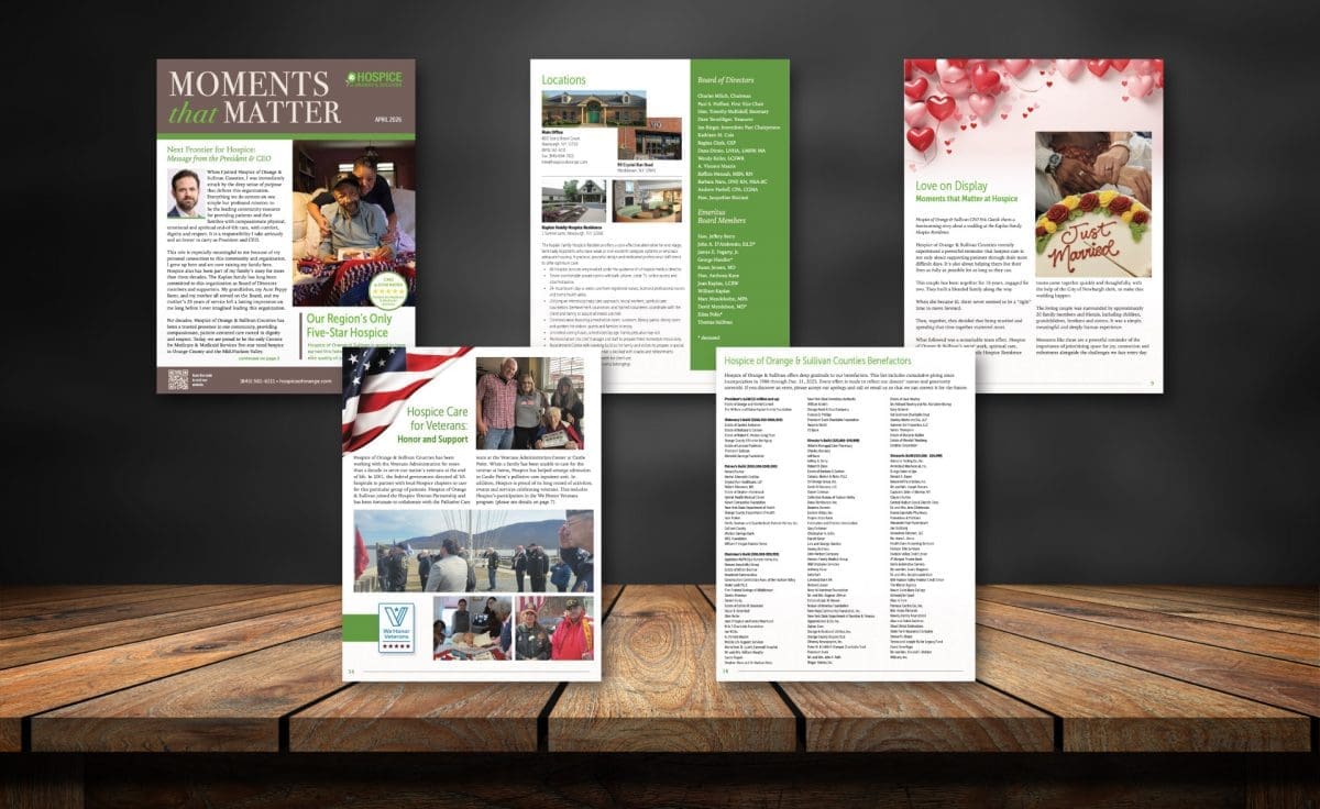 Focus Media Designs Reimagined Magazine for Hospice of Orange & Sullivan Counties