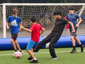 boys playing soccer